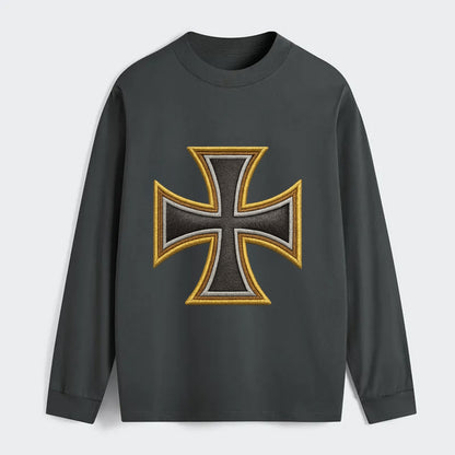 Teutonic Cross  - Classic Long Sleeve Shirt - Gray