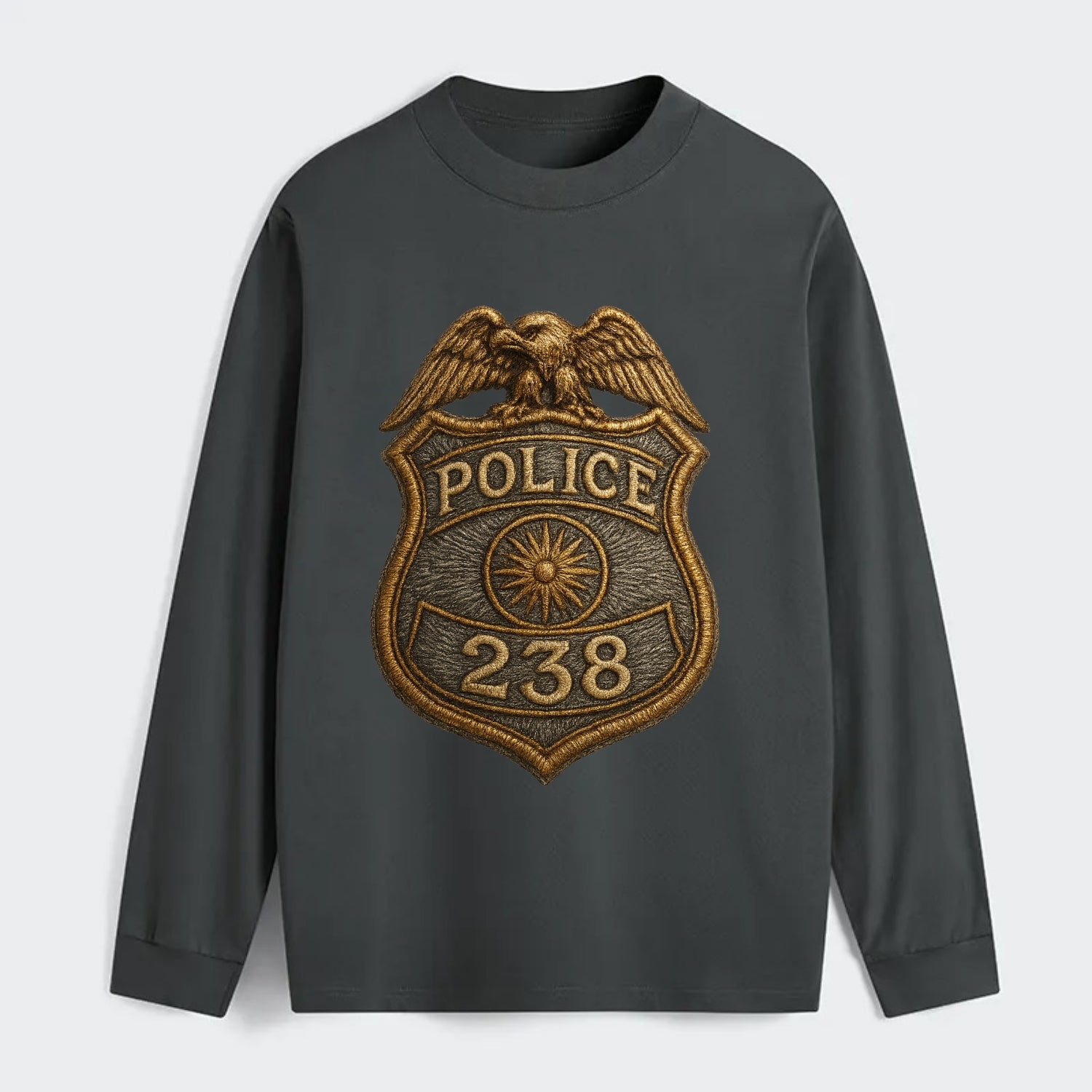 Police Badge  - Classic Long Sleeve Shirt - Gray