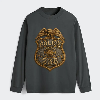 Police Badge  - Classic Long Sleeve Shirt - Gray