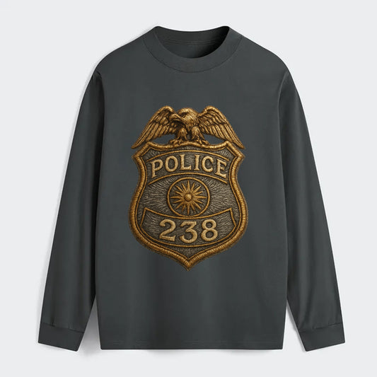 Police Badge  - Classic Long Sleeve Shirt - Gray