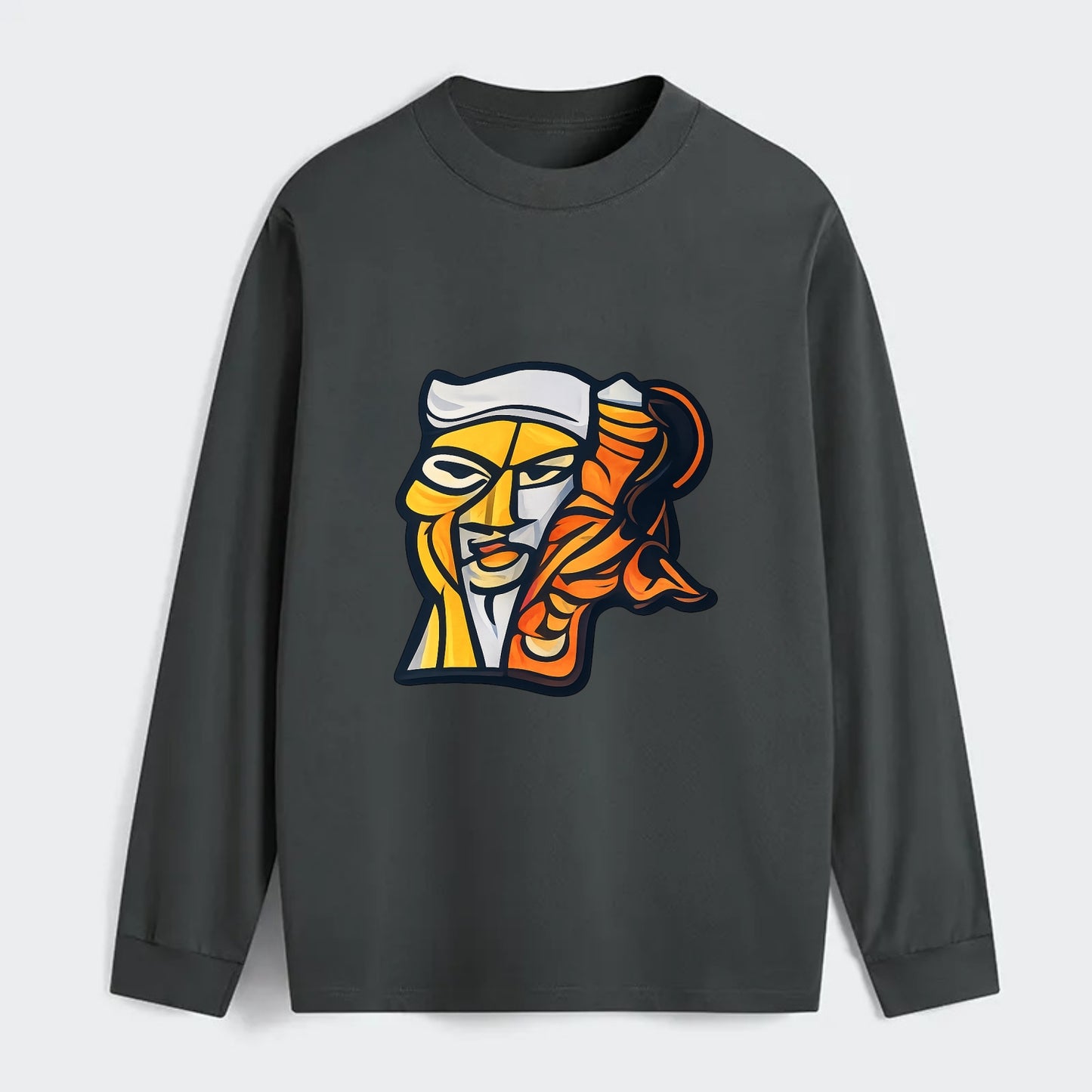 Axis Face - Classic Long Sleeve Shirt - Gray