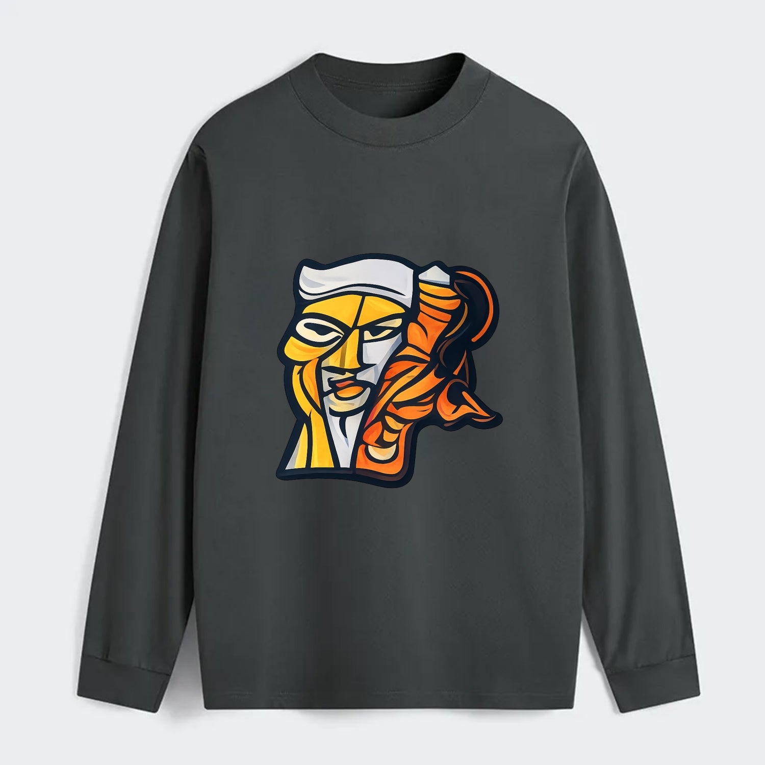 Axis Face - Classic Long Sleeve Shirt - Gray