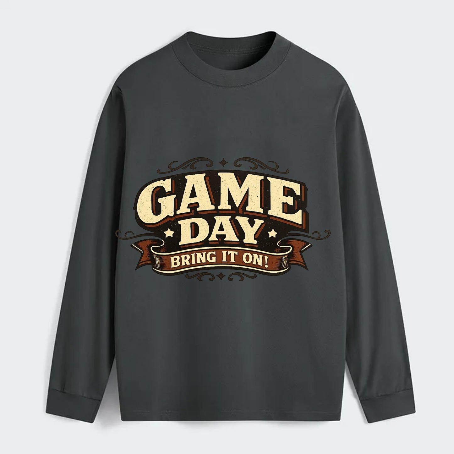 Bold typography design - "GAME DAY" - competition ready, bring it on - Classic Long Sleeve Shirt - Gray