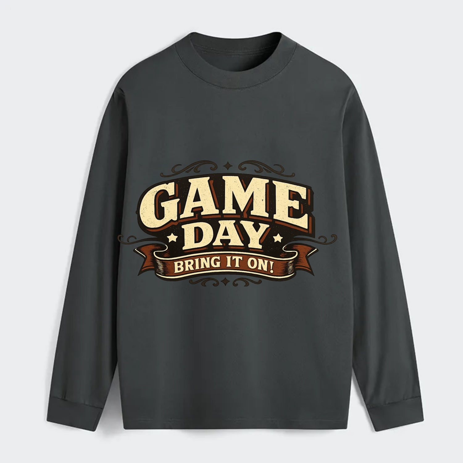 Bold typography design - "GAME DAY" - competition ready, bring it on - Classic Long Sleeve Shirt - Gray