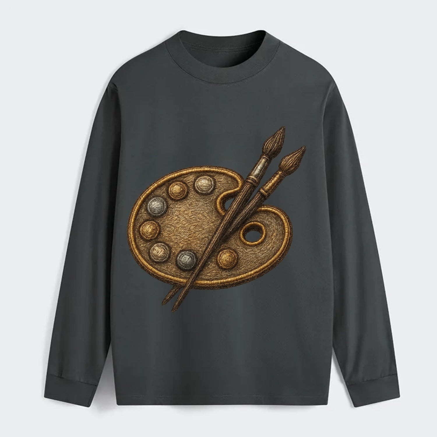 Artist palette with brushes - painter emblem - Classic Long Sleeve Shirt - Gray
