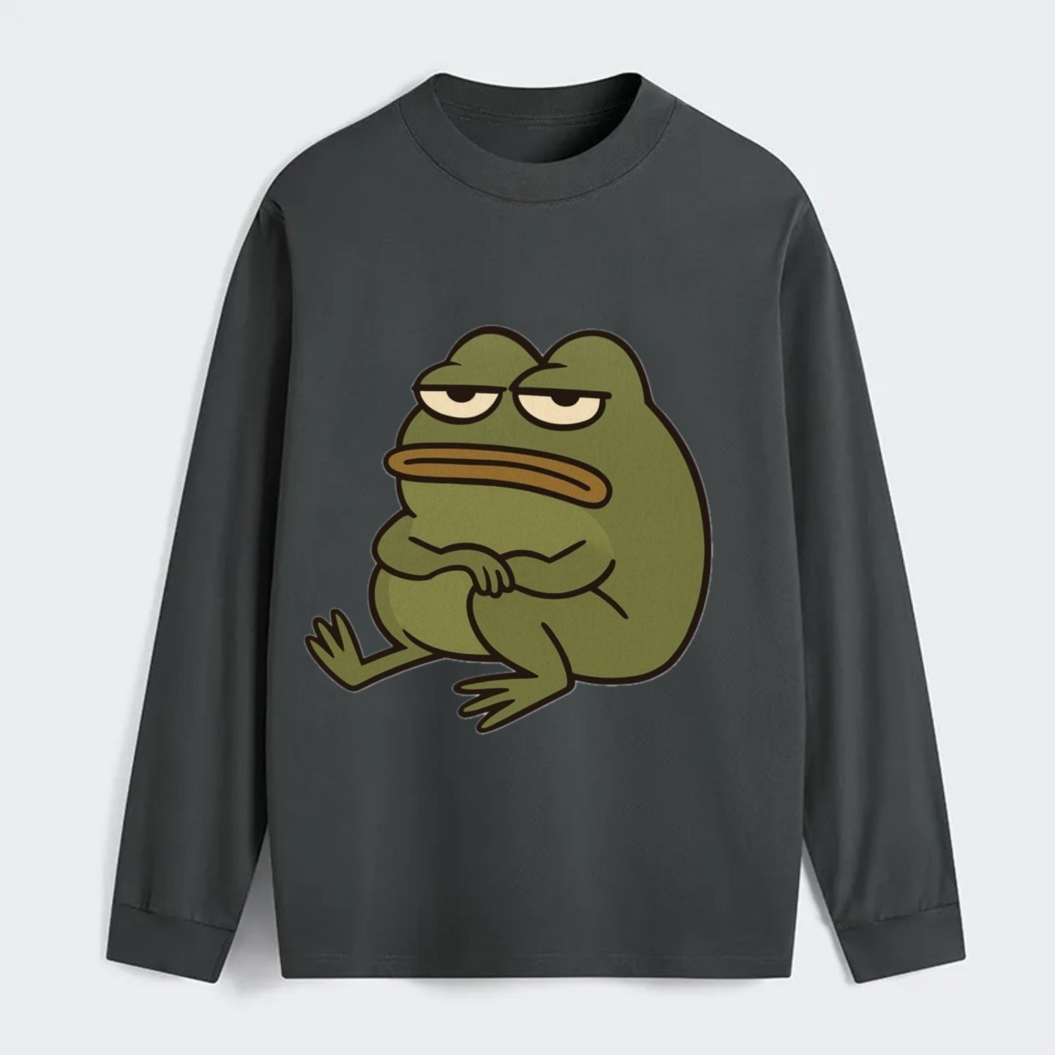 The Frog Judges Silently - Classic Long Sleeve Shirt - Gray
