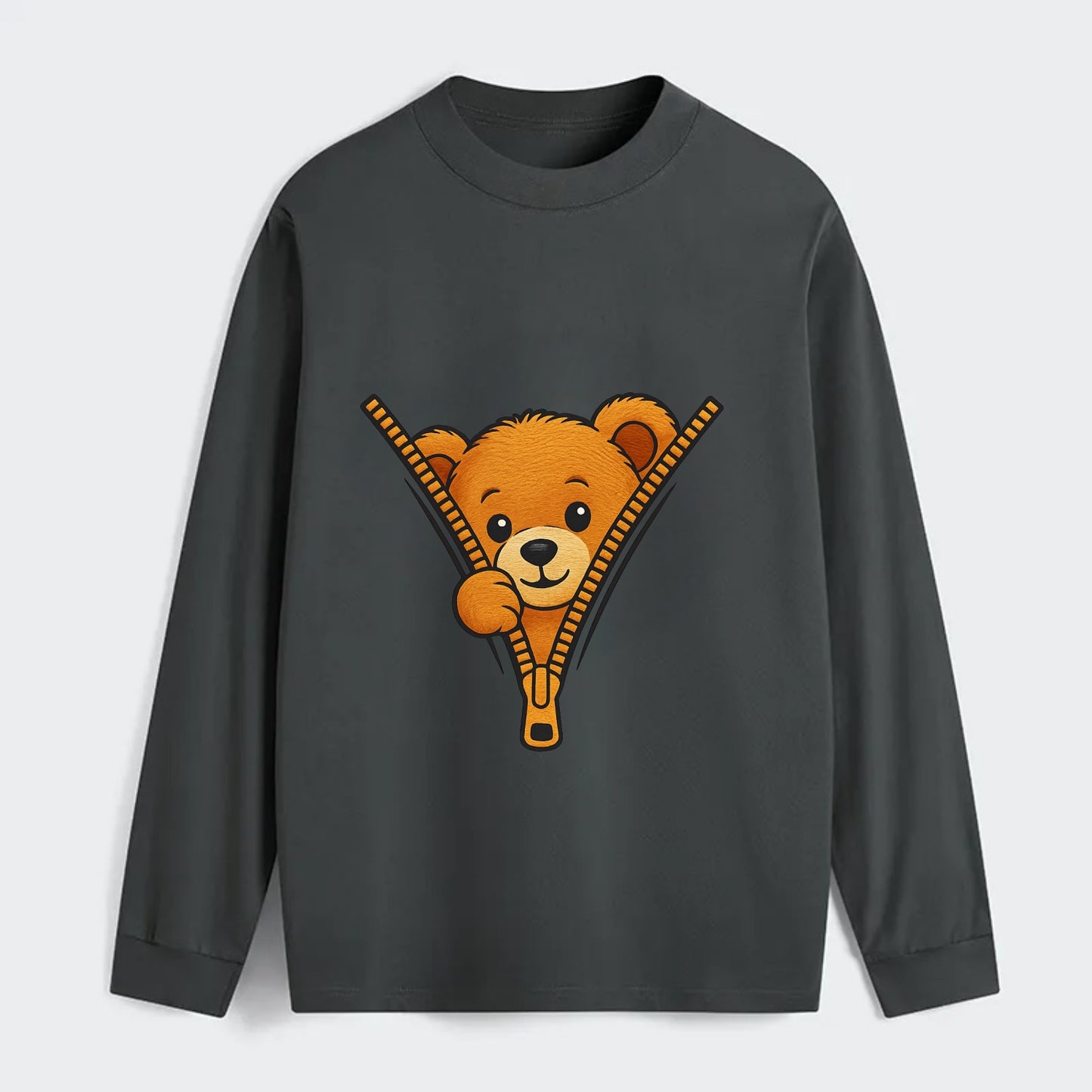 zipper bear - Classic Long Sleeve Shirt - Gray