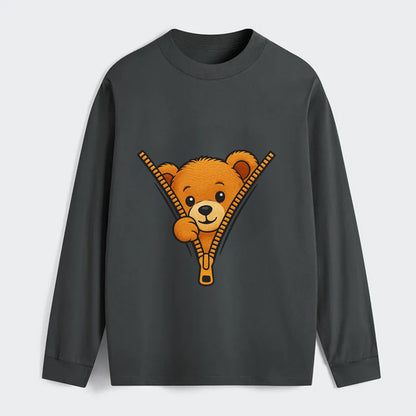 zipper bear - Classic Long Sleeve Shirt - Gray