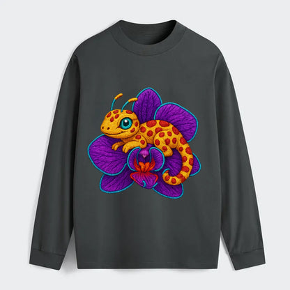 Leopard Orchid - Classic Long Sleeve Shirt - Gray