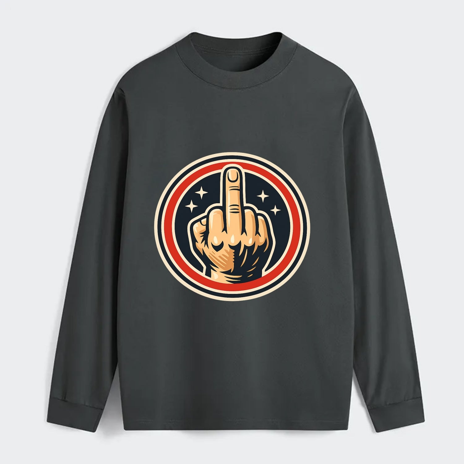 Defiant Spirit Emblem - Classic Long Sleeve Shirt - Gray