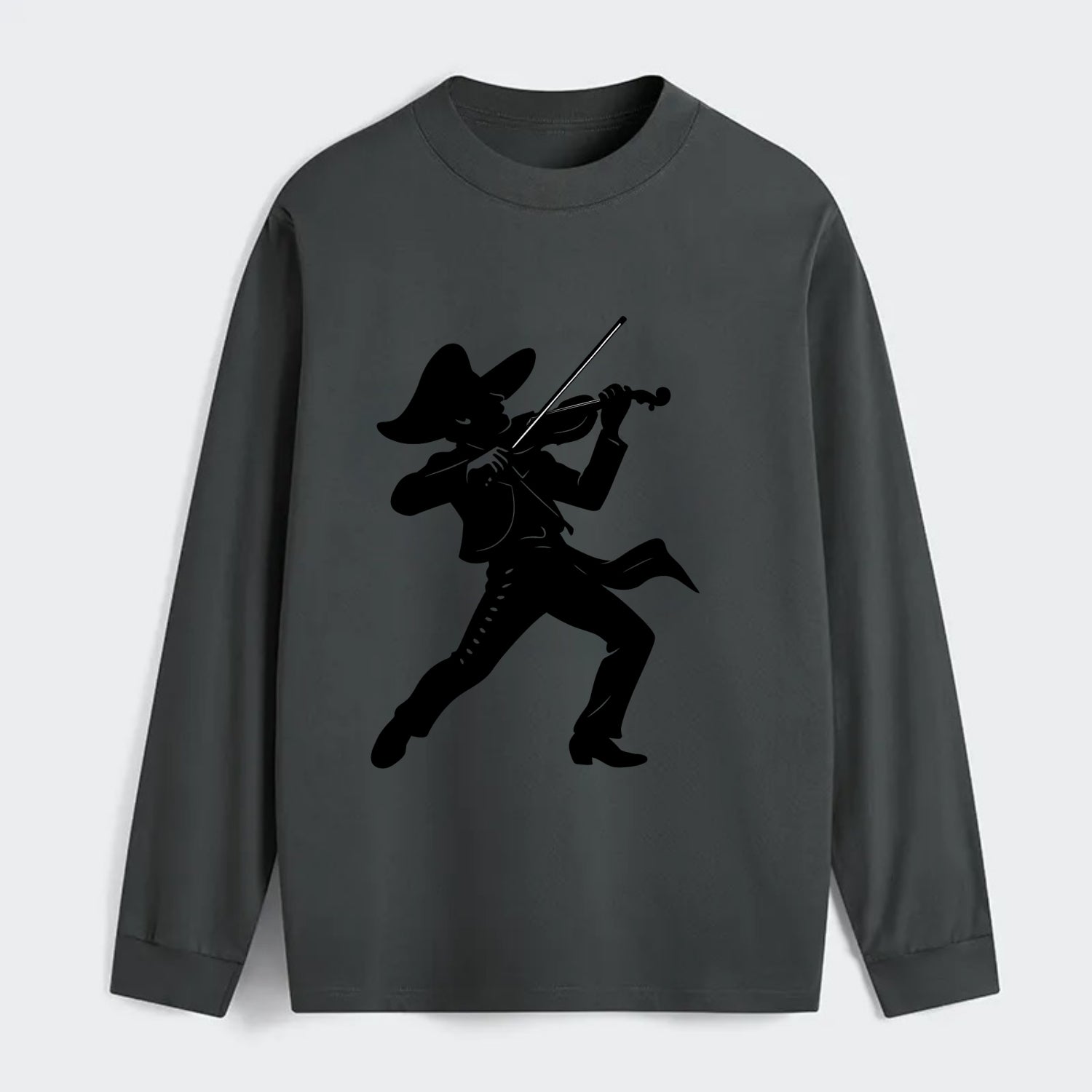 Mariachi violinist passionate performance - Classic Long Sleeve Shirt - Gray