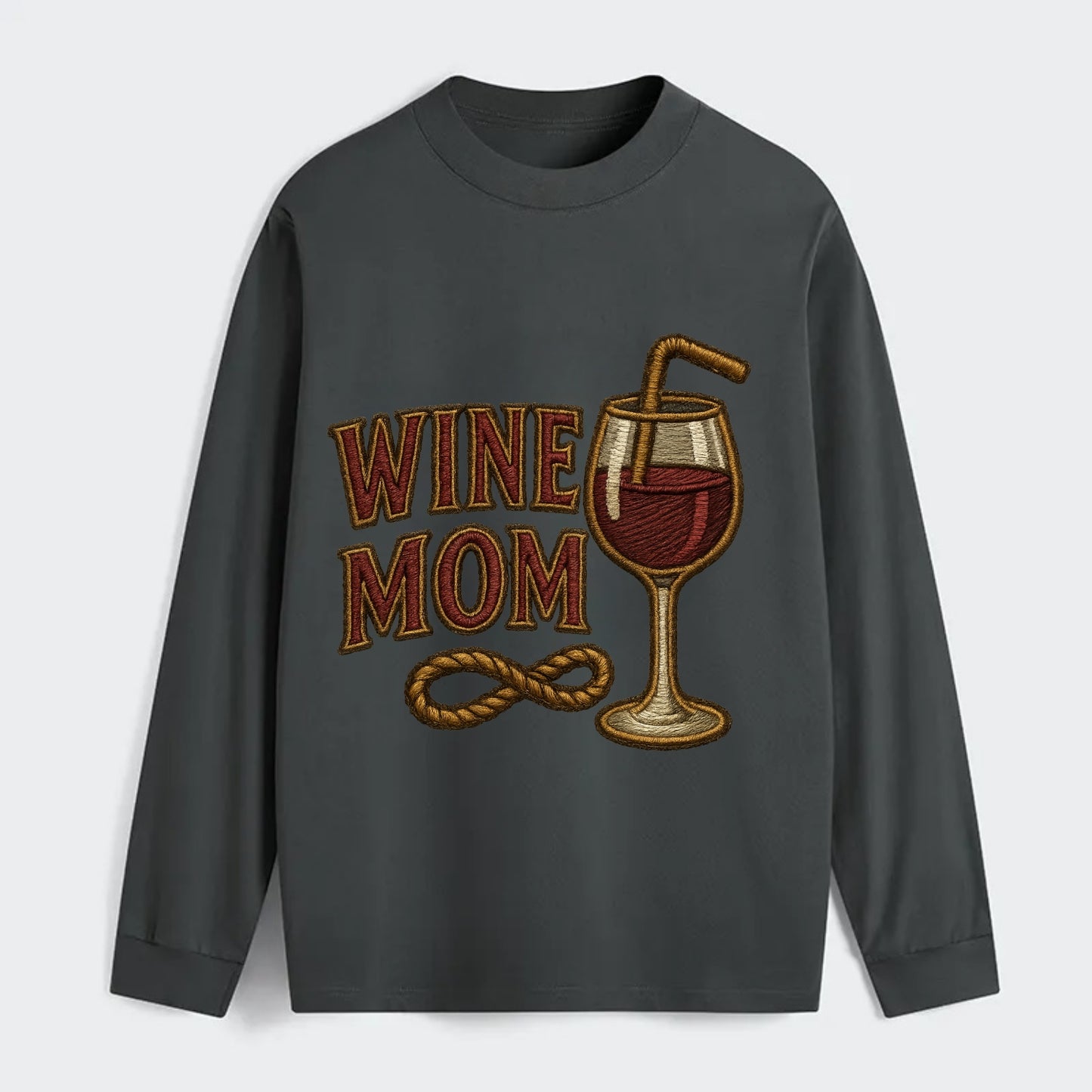 Wine Mom  - Classic Long Sleeve Shirt - Gray