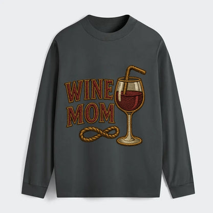 Wine Mom  - Classic Long Sleeve Shirt - Gray