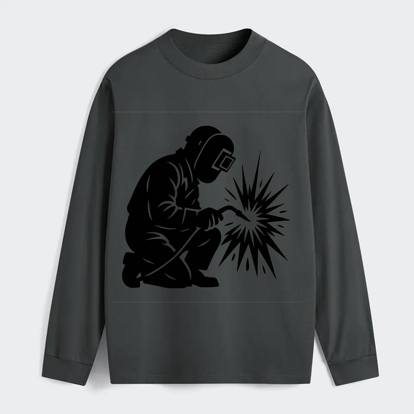 Welder sparks flying dramatically - Classic Long Sleeve Shirt - Gray