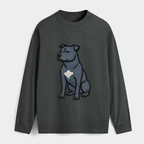 American Staffordshire Terrier - Blue embroidered design - Classic Long Sleeve Shirt