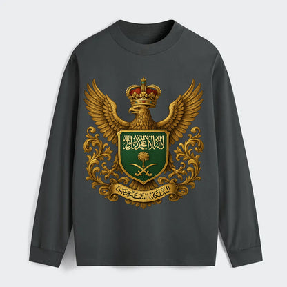 Saudi Arabia Heritage Badge - Classic Long Sleeve Shirt - Gray