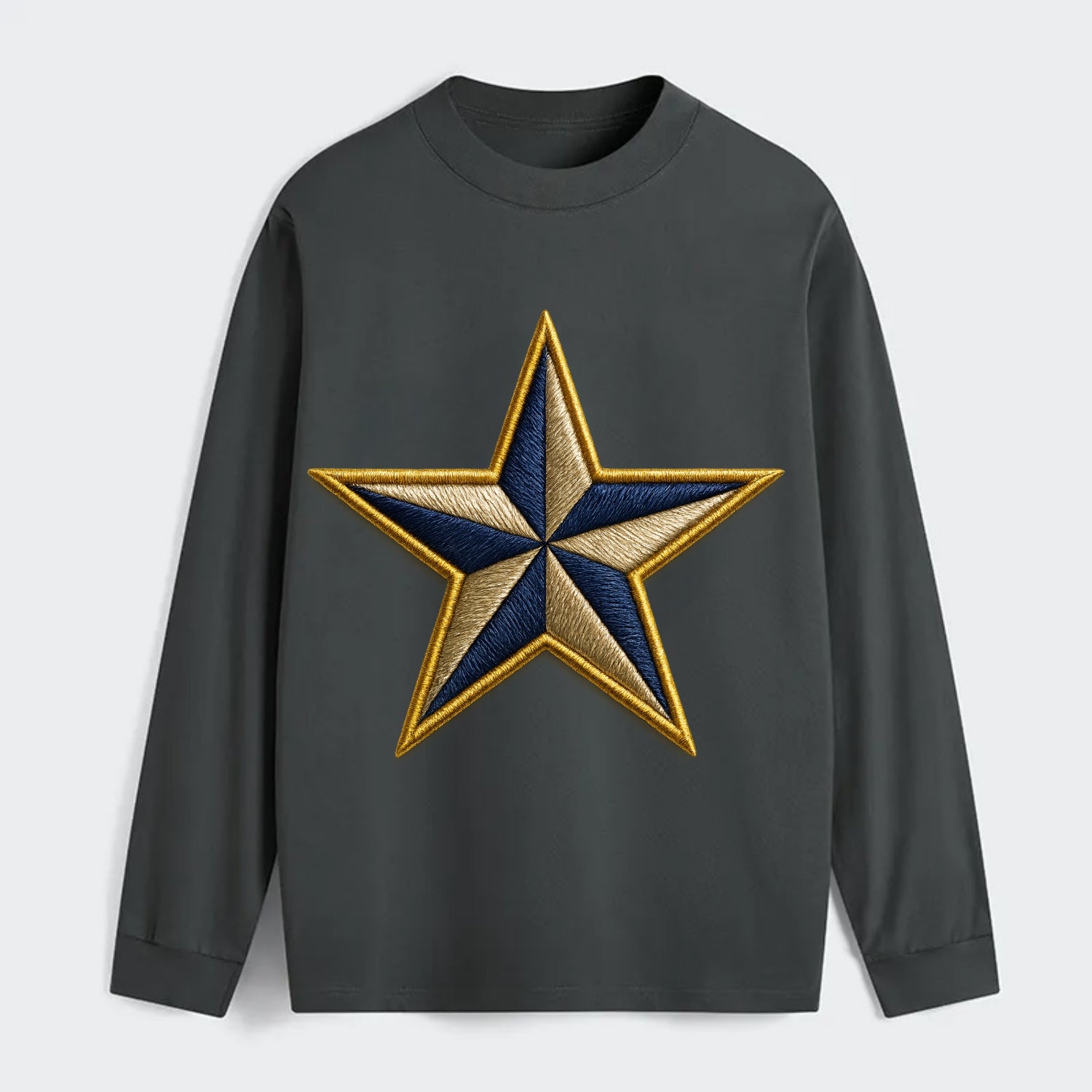 Nautical Star  - Classic Long Sleeve Shirt - Gray