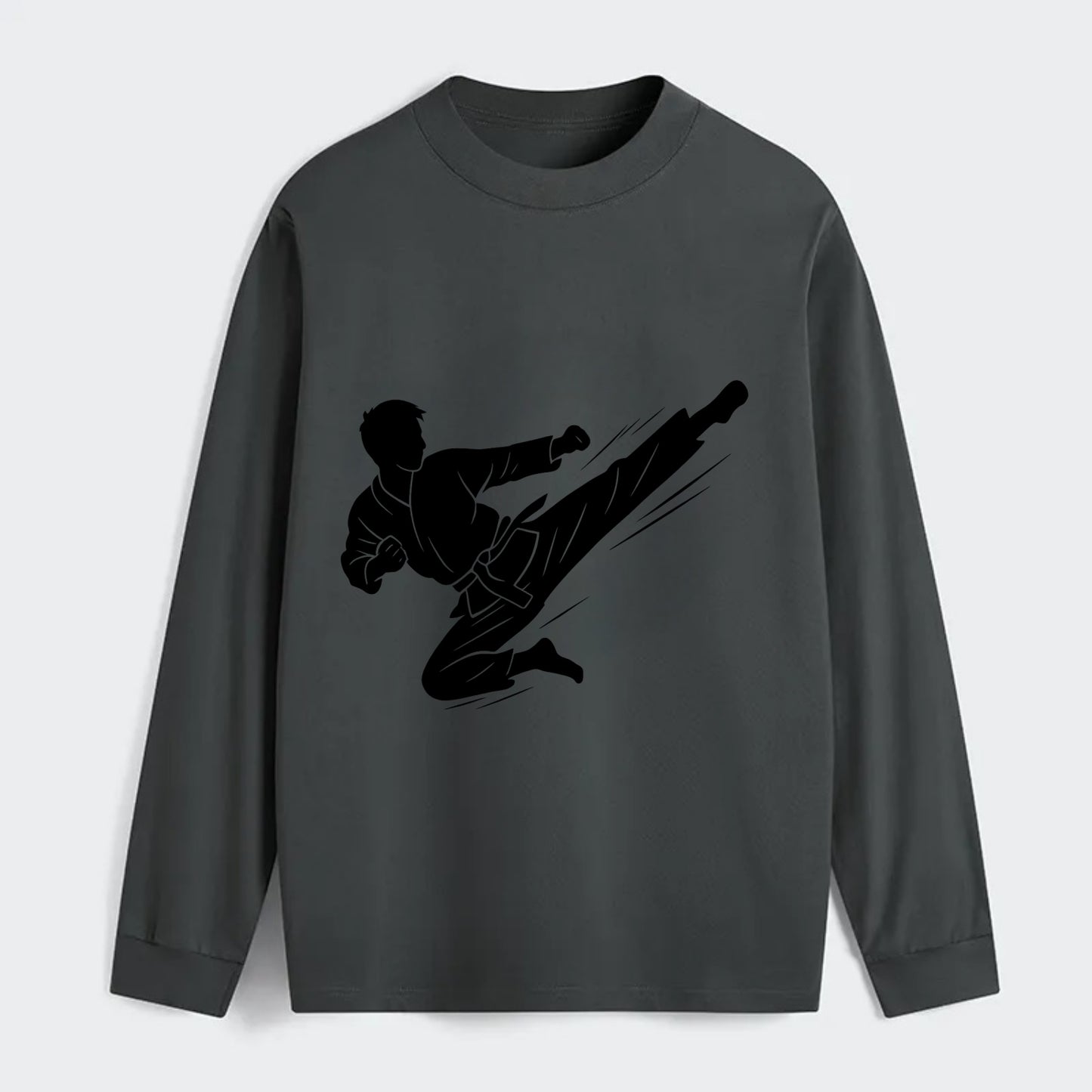 Korean taekwondo flying kick - Classic Long Sleeve Shirt - Gray