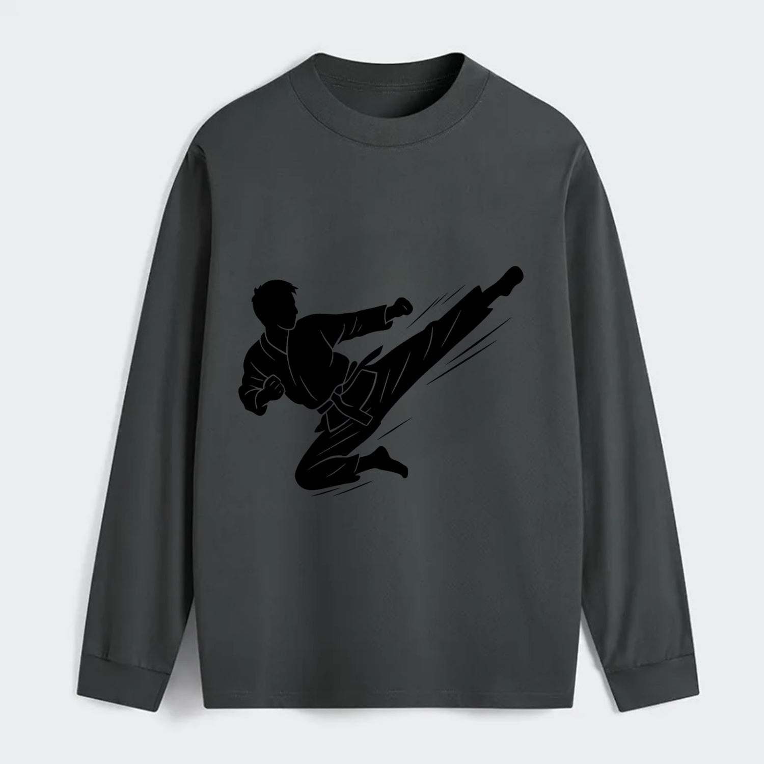 Korean taekwondo flying kick - Classic Long Sleeve Shirt - Gray