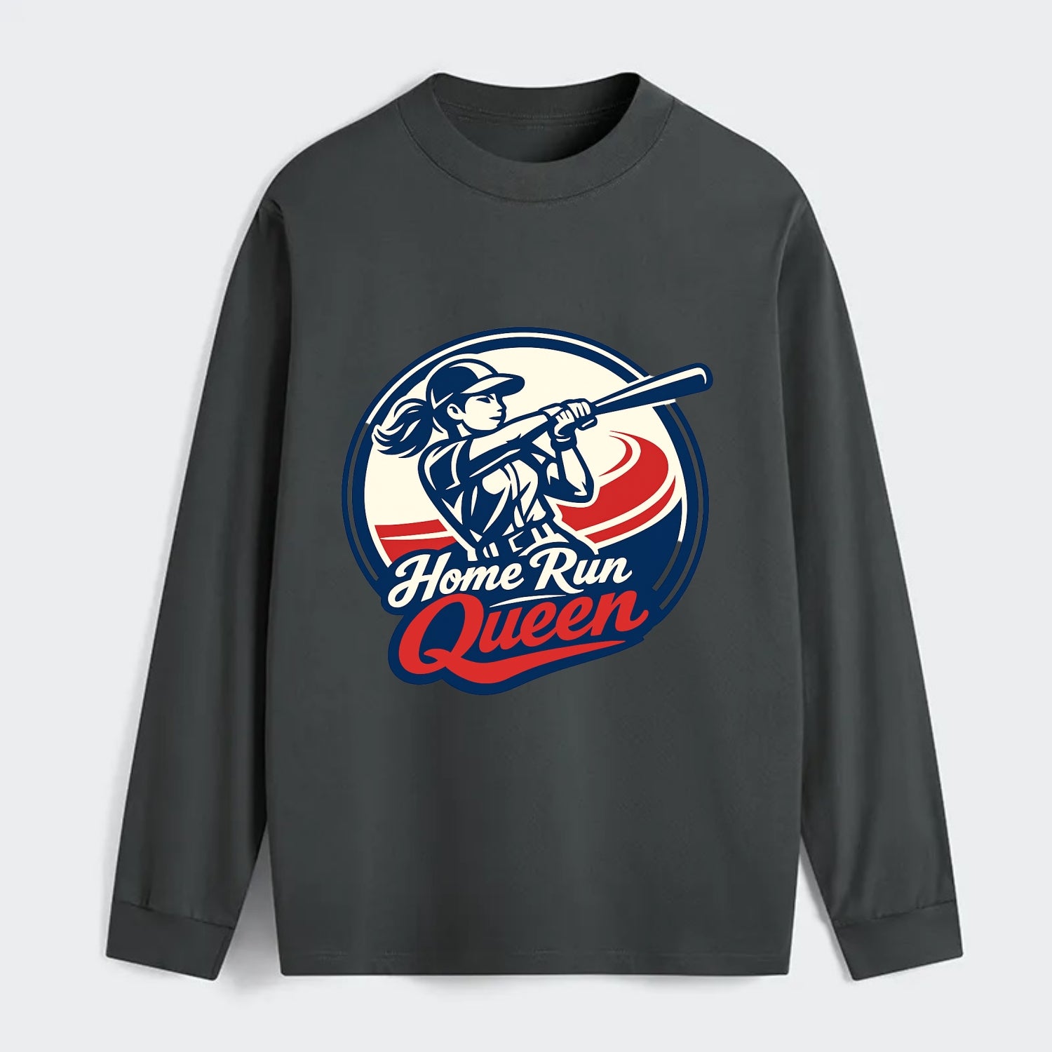 Feminine Power at Bat - Classic Long Sleeve Shirt - Gray