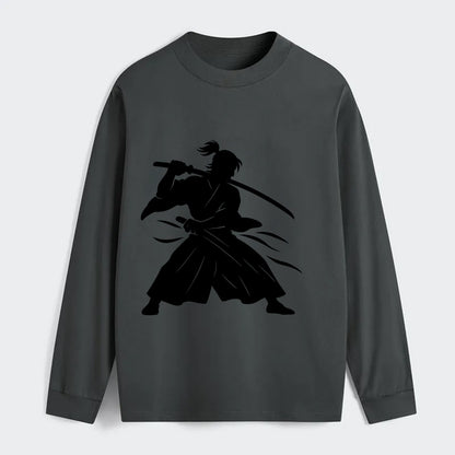 Japanese samurai sword draw - Classic Long Sleeve Shirt - Gray