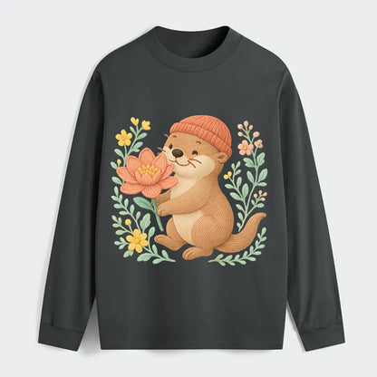 Peach Otter - Classic Long Sleeve Shirt - Gray