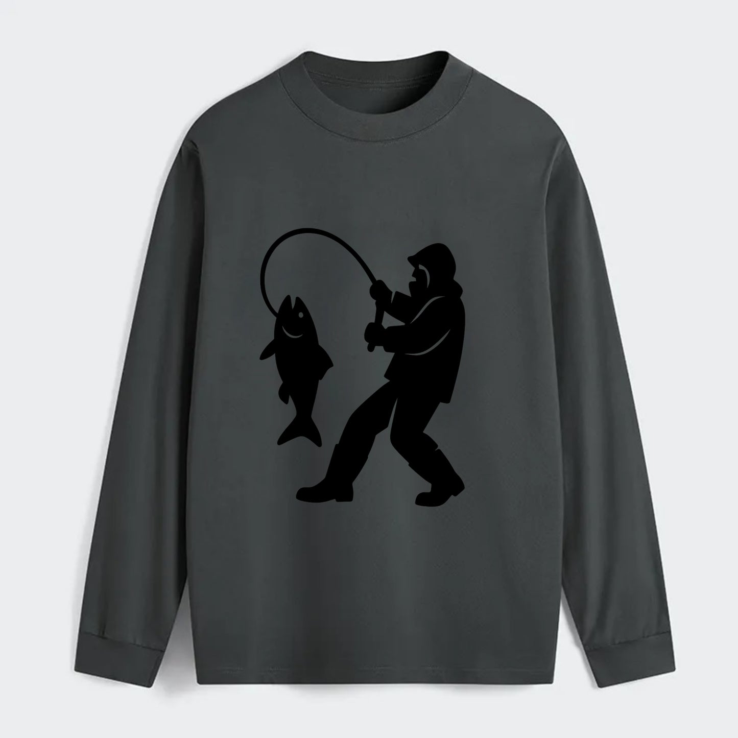 Alaskan fisherman hauling catch - Classic Long Sleeve Shirt - Gray