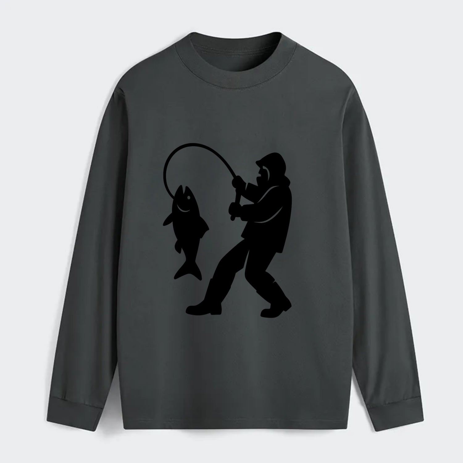 Alaskan fisherman hauling catch - Classic Long Sleeve Shirt - Gray