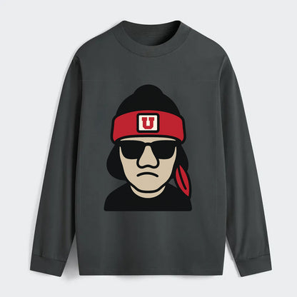 Salt Lake Ute wearing Utah beanie with U patch - Classic Long Sleeve Shirt - Gray