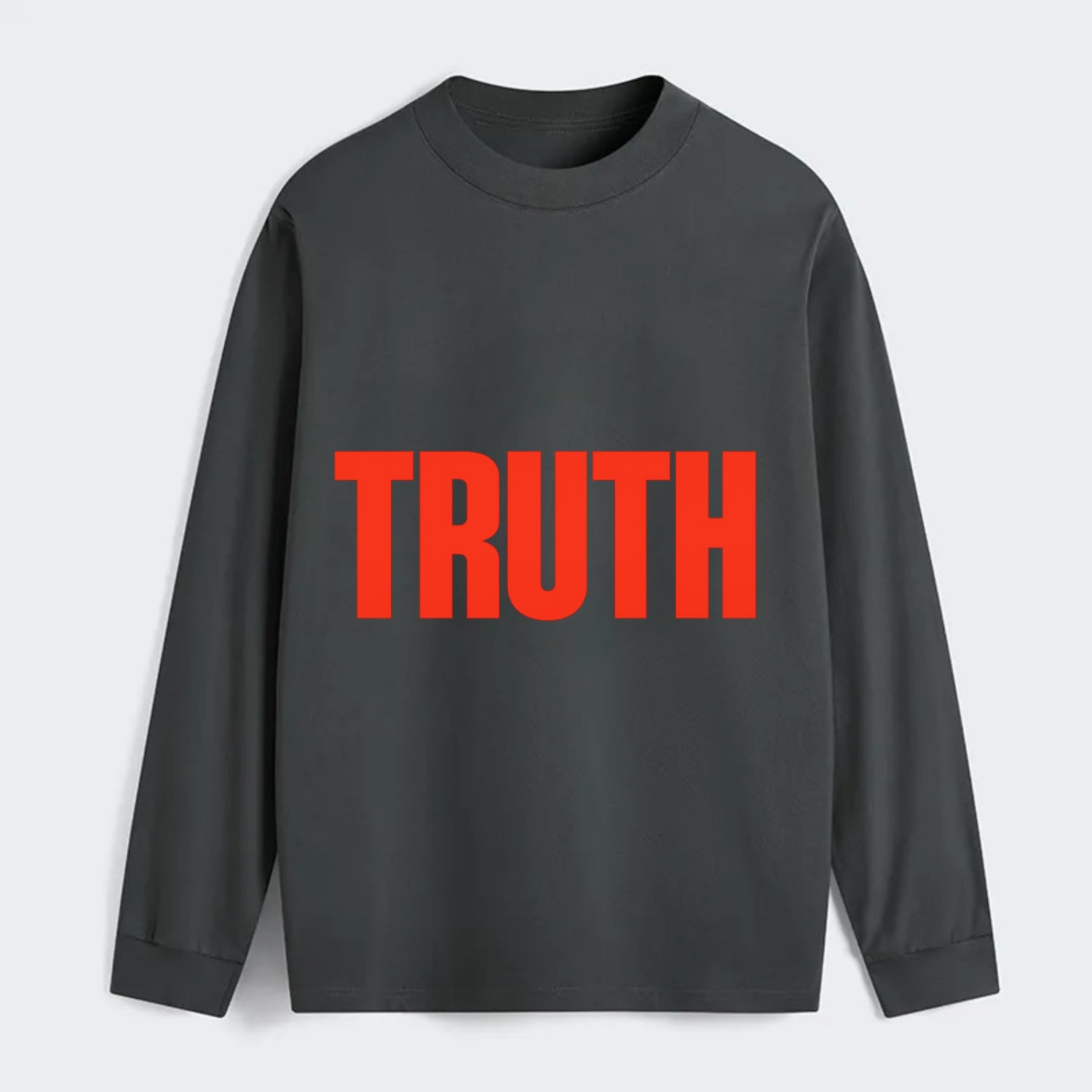Bold typography design - "TRUTH" - honesty, reality - Classic Long Sleeve Shirt - Gray