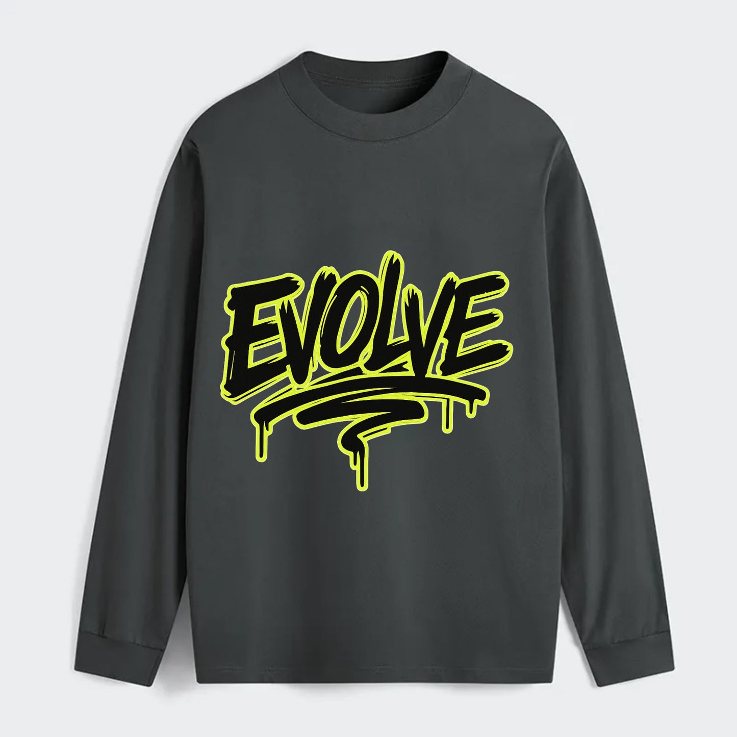 Bold typography design - "EVOLVE" - changing, becoming better - Classic Long Sleeve Shirt - Gray