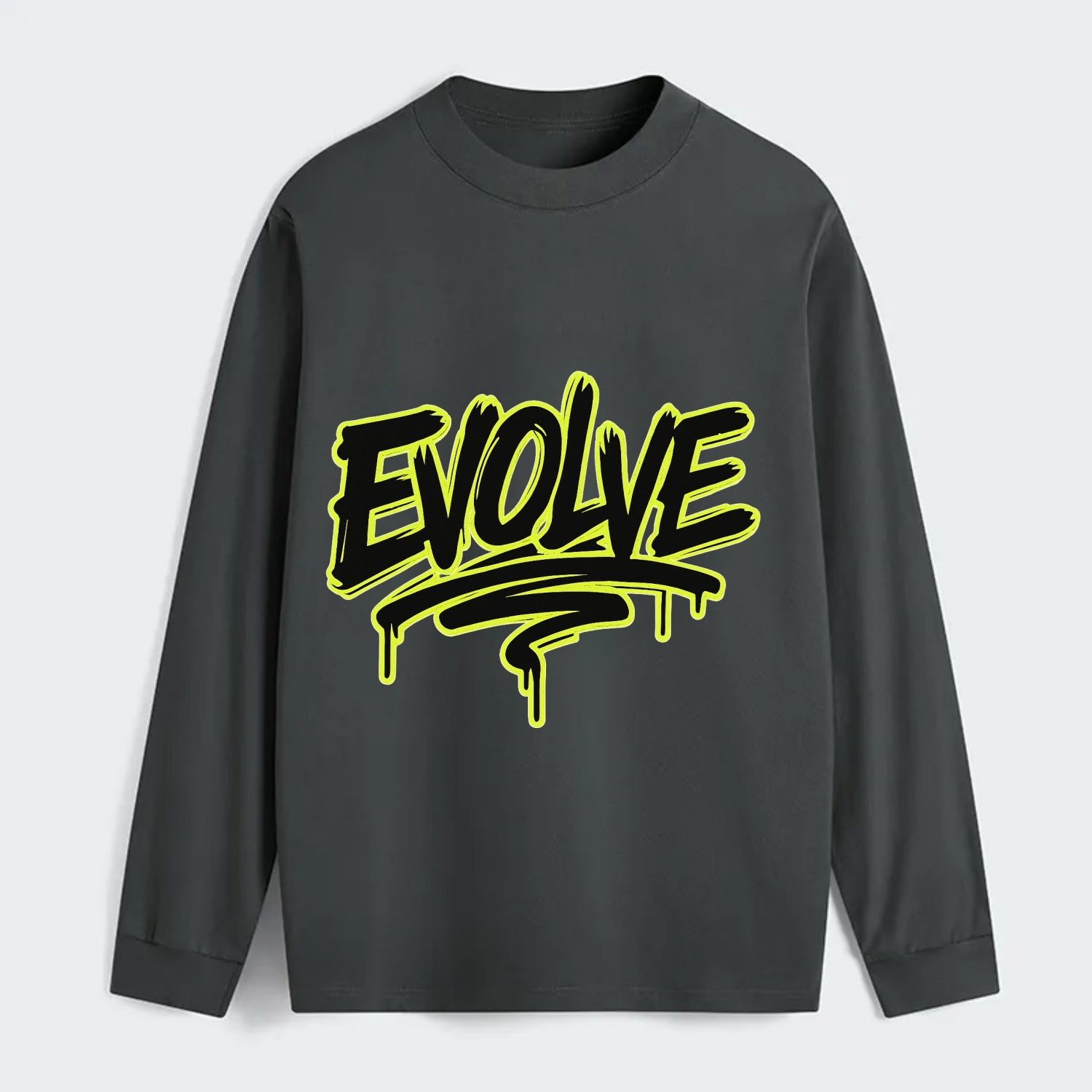 Bold typography design - "EVOLVE" - changing, becoming better - Classic Long Sleeve Shirt - Gray