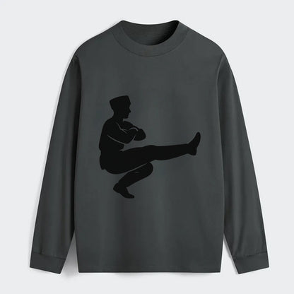 Russian Cossack dancer squat kick - Classic Long Sleeve Shirt - Gray