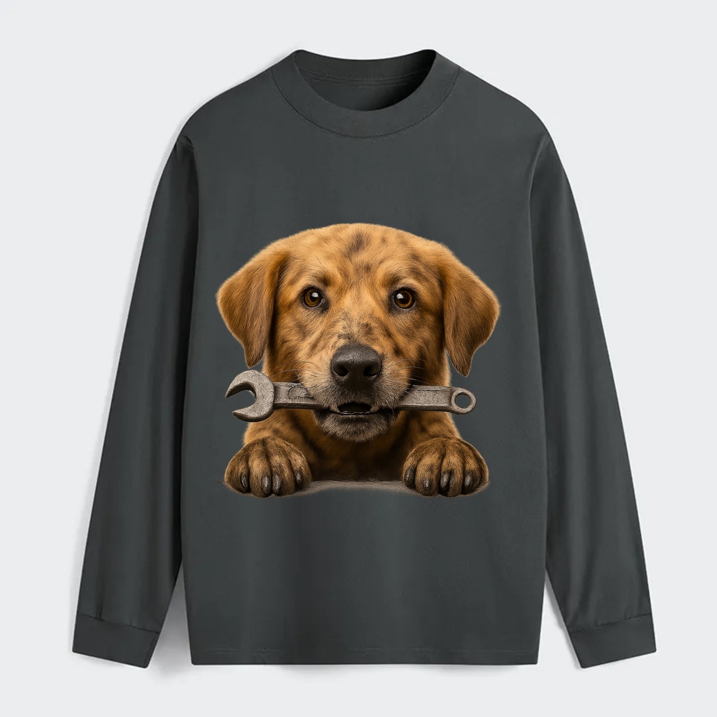 Mechanic Dog  - Classic Long Sleeve Shirt - Gray