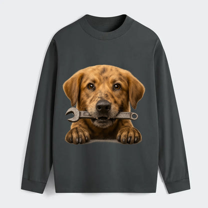 Mechanic Dog  - Classic Long Sleeve Shirt - Gray