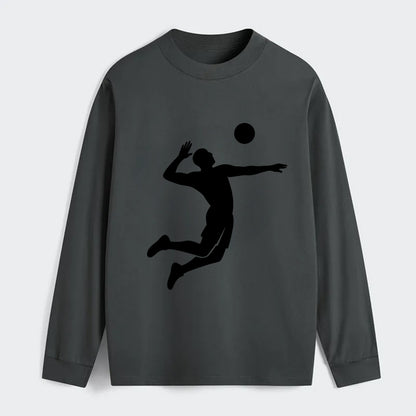 Volleyball player spiking ball - Classic Long Sleeve Shirt - Gray