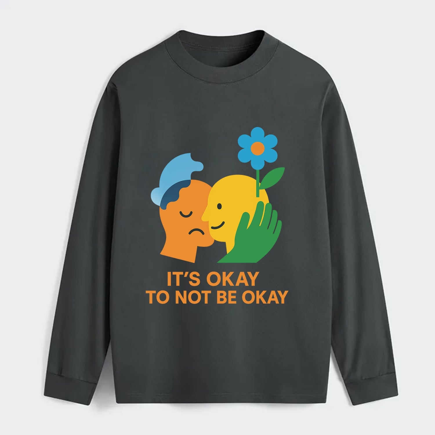 Mental health stigma fading as support grows - "It's Okay to Not Be - Classic Long Sleeve Shirt - Gray
