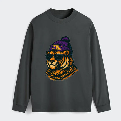LSU Mike Tiger - Classic Long Sleeve Shirt - Gray