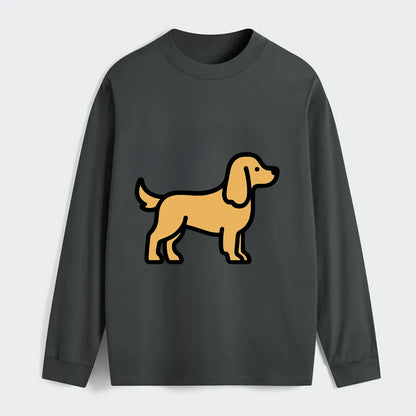 Cocker Spaniel - Golden colored flat side profile - Classic Long Sleeve Shirt - Gray