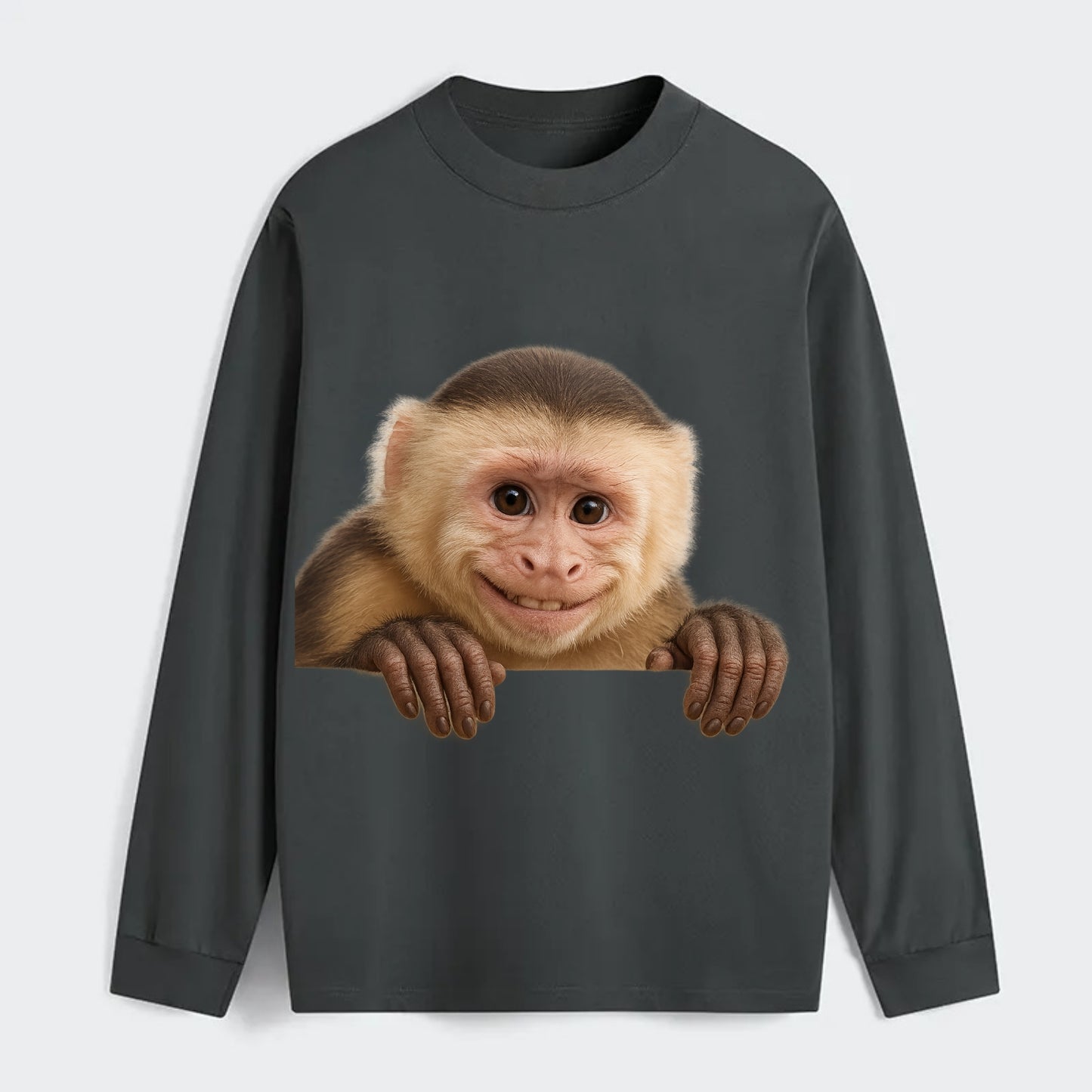 Capuchin Monkey  - Classic Long Sleeve Shirt - Gray