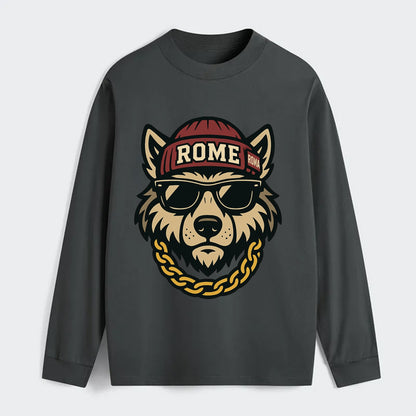 Rome Wolf - Classic Long Sleeve Shirt - Gray