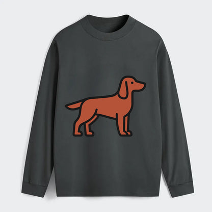 Irish Setter - Red/chestnut flat side profile - Classic Long Sleeve Shirt - Gray