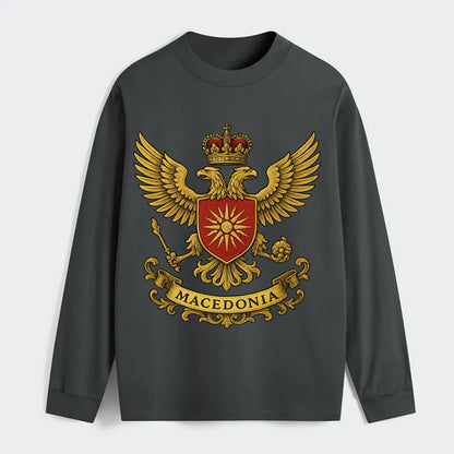 Macedonia Heritage Badge - Classic Long Sleeve Shirt - Gray
