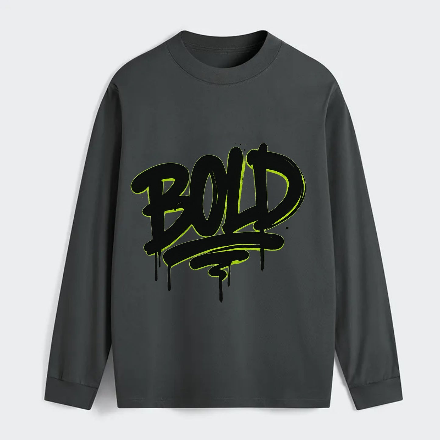 Bold typography design - "BOLD" - courageous, standing out - Classic Long Sleeve Shirt - Gray