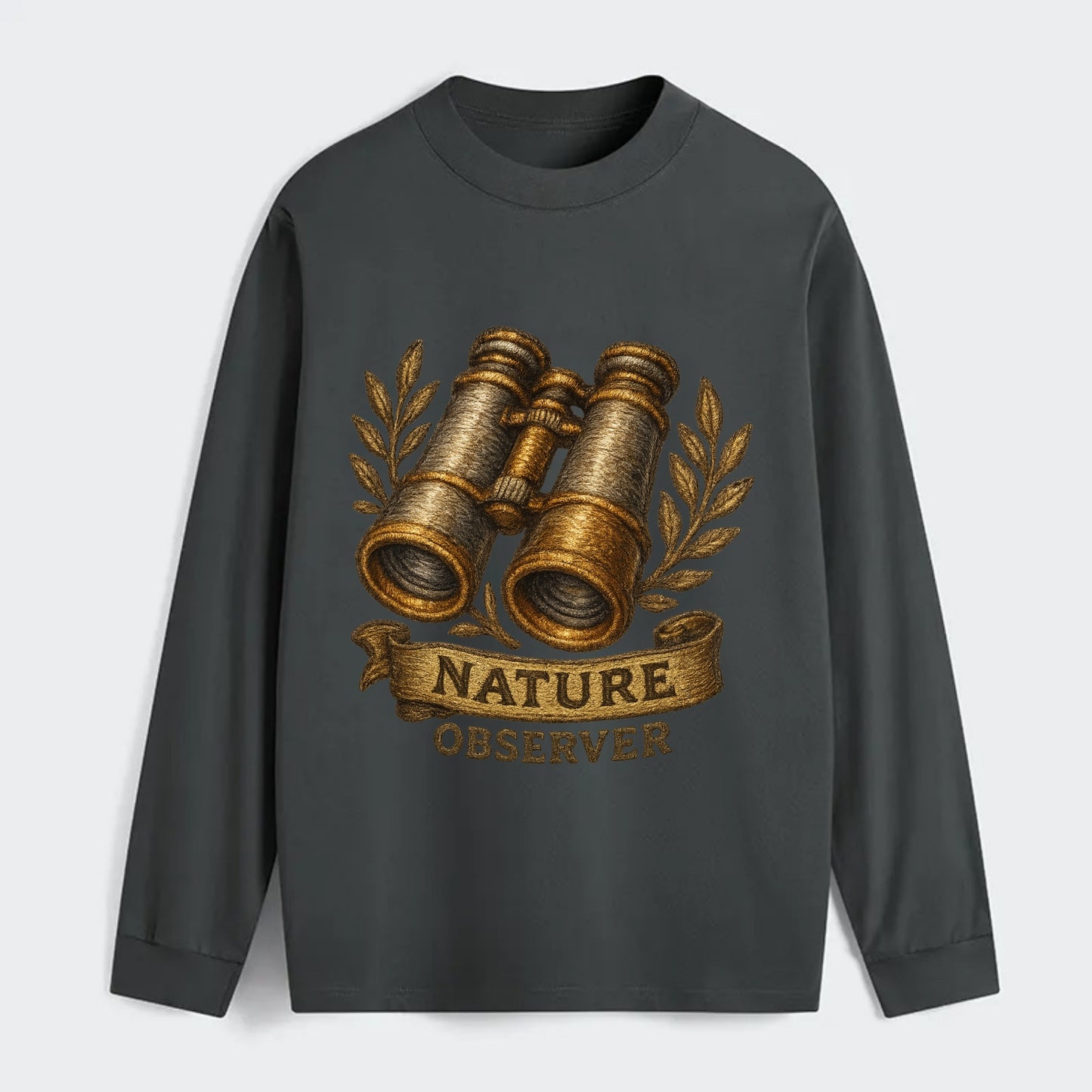 Binoculars for birdwatching - nature observer - Classic Long Sleeve Shirt - Gray