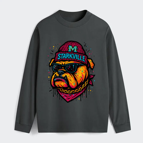 Starkville Bulldog wearing Mississippi State beanie with M patch - Classic Long Sleeve Shirt