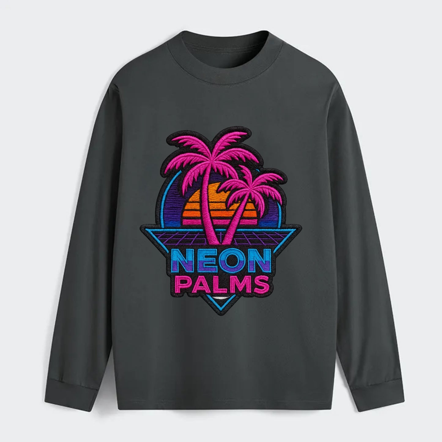 Neon Palms - Classic Long Sleeve Shirt - Gray