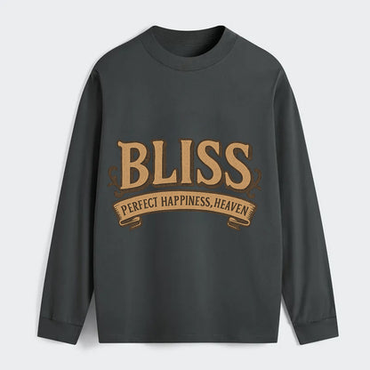 Bold typography design - "BLISS" - perfect happiness, heaven - Classic Long Sleeve Shirt - Gray