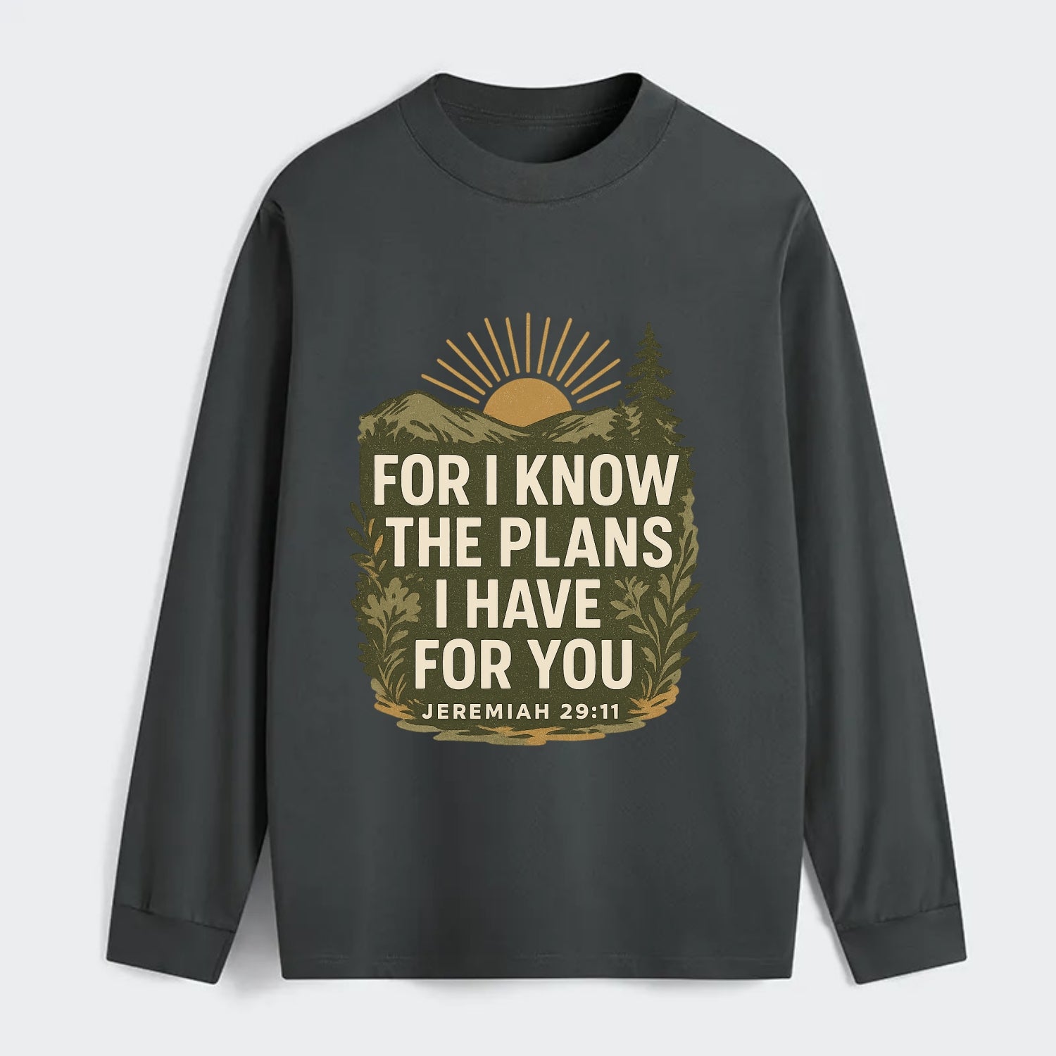Jeremiah 29:11 Sunrise - Classic Long Sleeve Shirt - Gray
