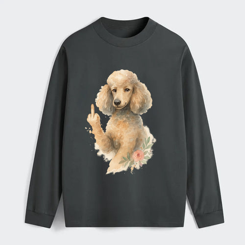 Standard Poodle with curly styled coat, intelligent face, fancy paw - Classic Long Sleeve Shirt